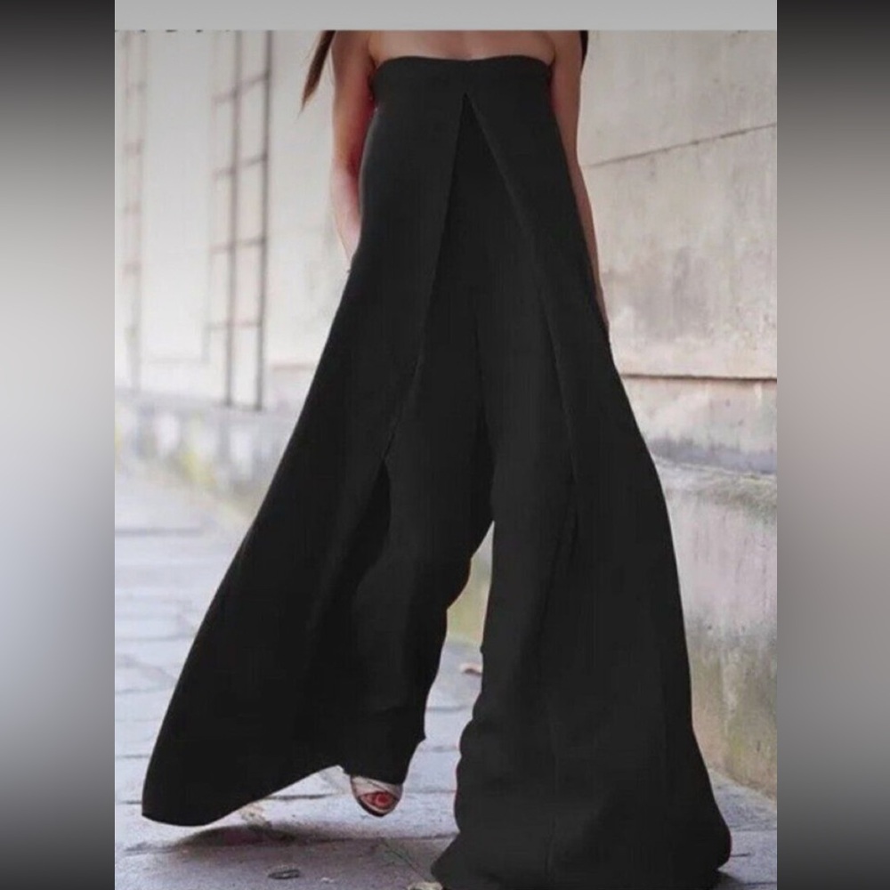 Zara Black Wide-Leg Jumpsuit